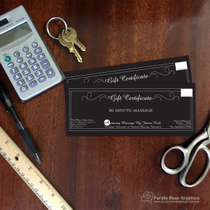Custom Gift Certficates for Massage Therapist